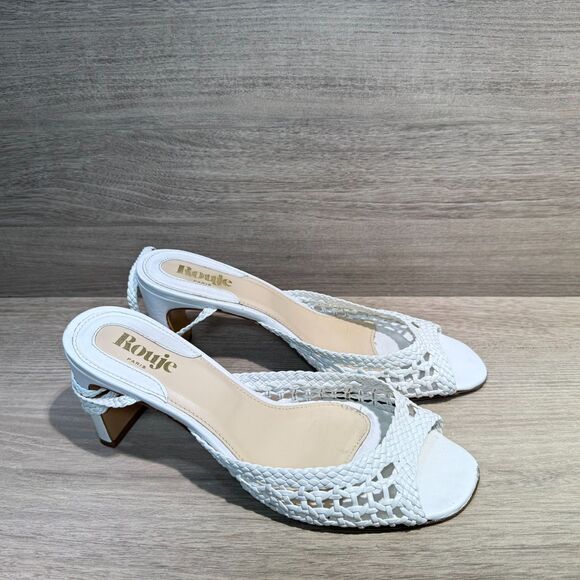 Rouje Shoes - Rouje Paris White Woven Leather Heel Sandals EU40